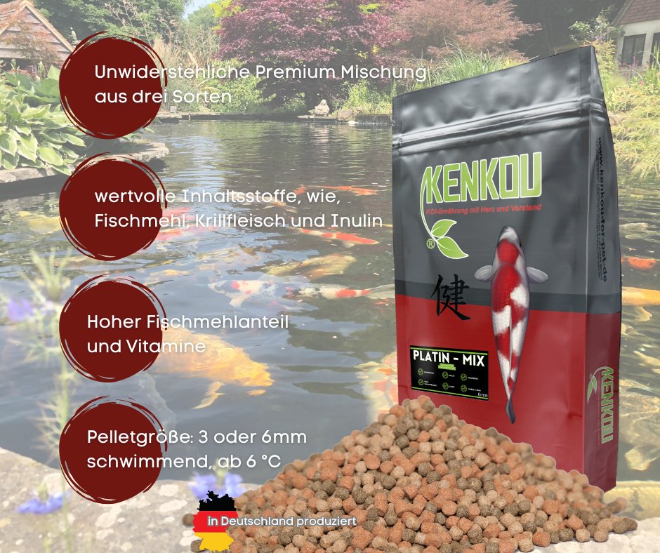 KENKOU® Platin Koi-Mix 3mm - 3mm schwimmend - Niederrhein-Koi