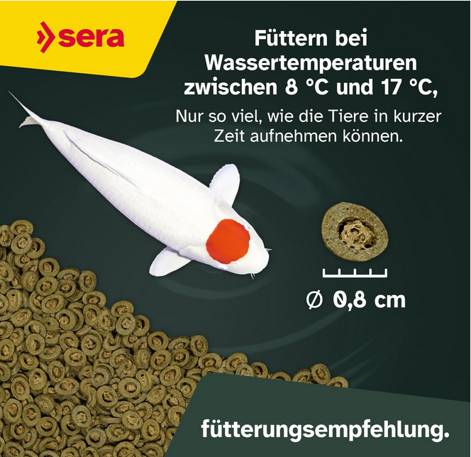 Koifutter von sera ab 8 °C
