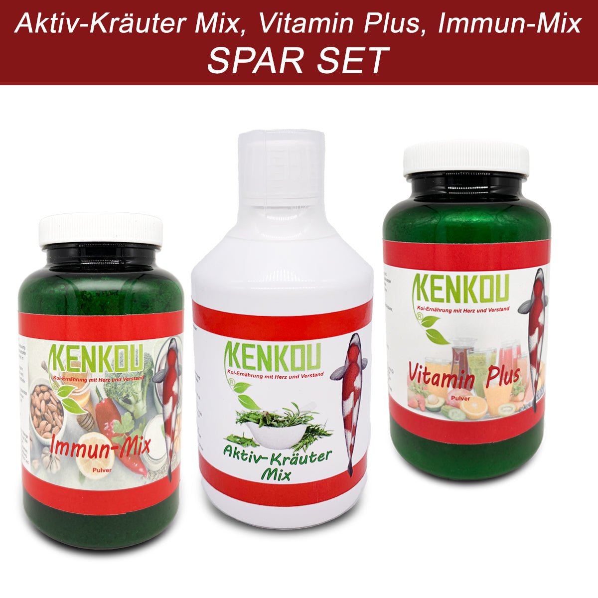 SPAR-SET Aktiv Käuter-Mix, Vitamin-Plus & Immun-Mix je 0,5l - Sparpaket - Niederrhein-Koi