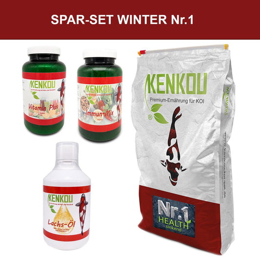 Spar-Set -Winter Nr.1- Health, Vitamin Plus, Immun Mix, Lachs-Öl - Sparpaket - Niederrhein-Koi