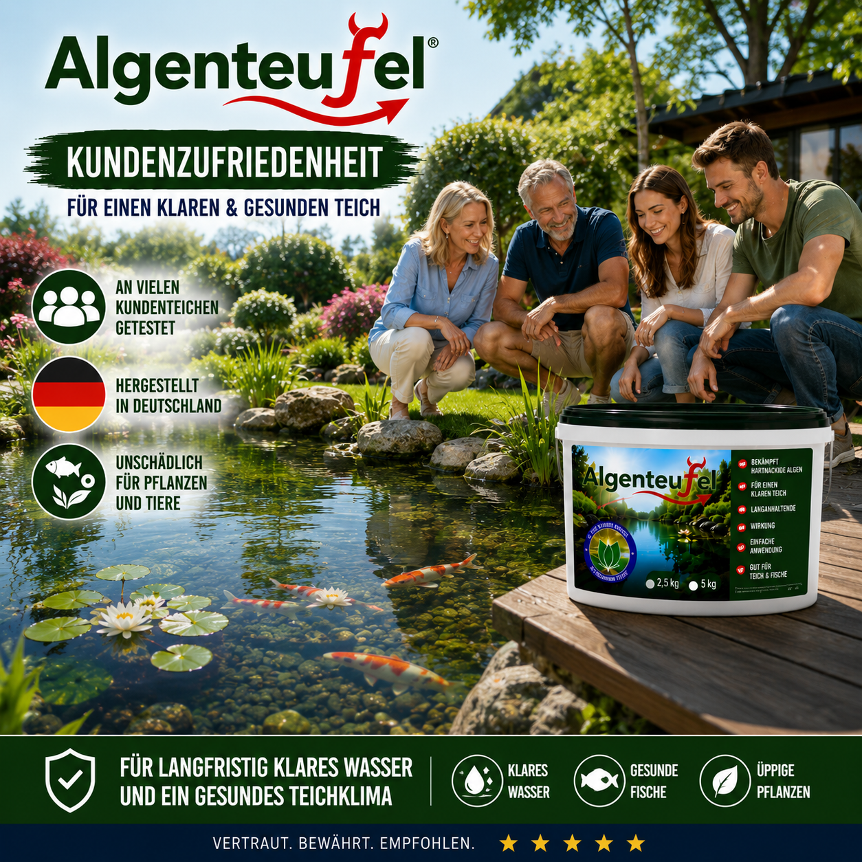 Algenmittel gegen Fadenalgen - für einen klaren Teich