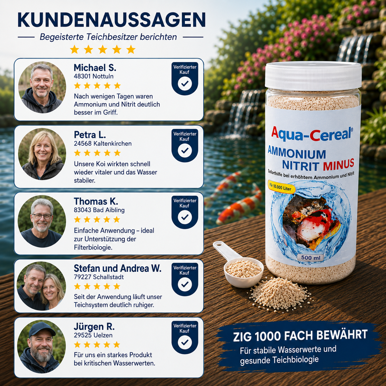 Ammonium + Nitrit MINUS echte Kundenbewertung 5 Sterne
