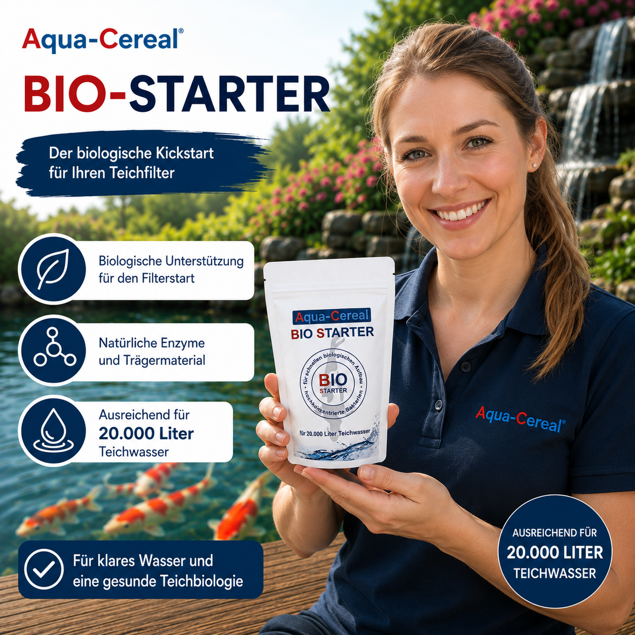 BIO-Starter reicht für 20.000 Liter Teichwasser