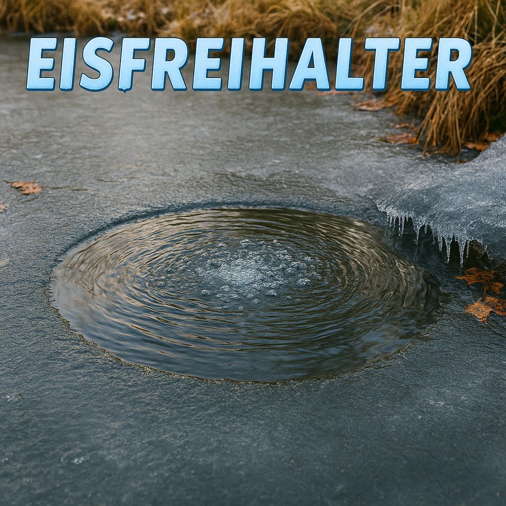 eisfreier Teich durch Belüfter