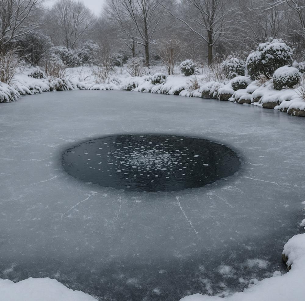 Koiteich im Winter eisfrei halten