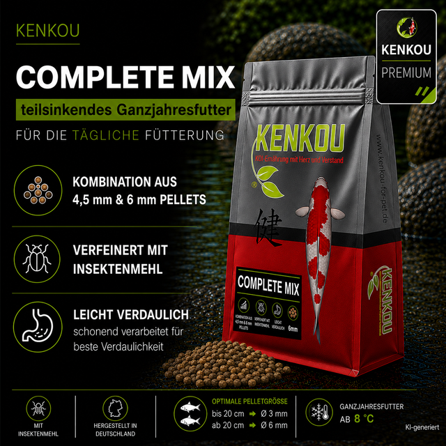 KENKOU Complete-MIX teilsinkendes Premium-Koifutter