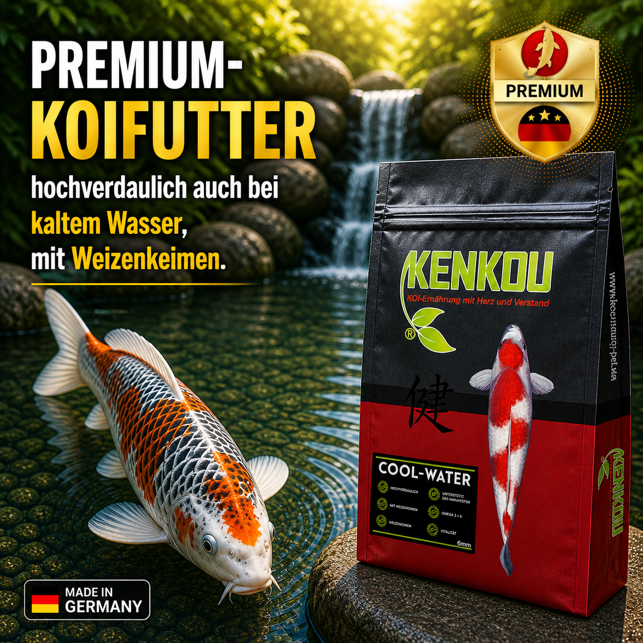 KENKOU Cool-Water Premium Koifutter mit Weizenkeimen