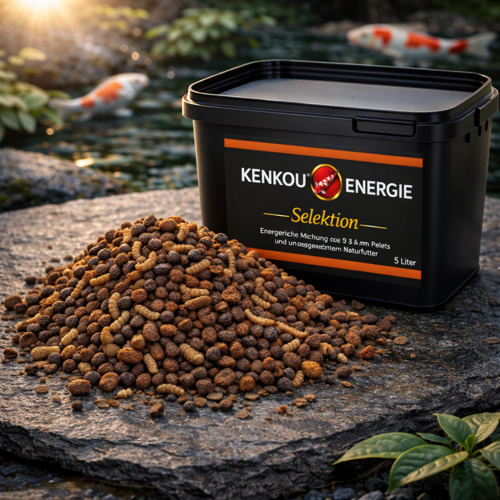 KENKOU ENERGIE Koifutter mit Mehlwürmern, Seidenraupen, Gammarus