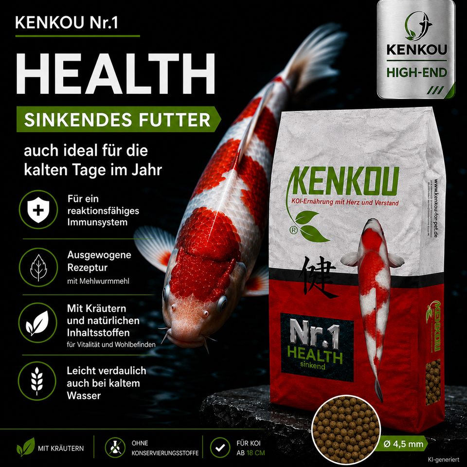 KENKOU Nr.1 Koifutter sinkendes HIGH-END Koifutter mit Ingwer & Knoblauch