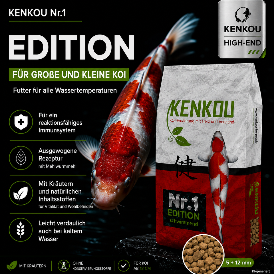 KENKOu Nr.1 EDIITON - HIGH-END Koifutter in unterschiedleichen Pelletgrößen