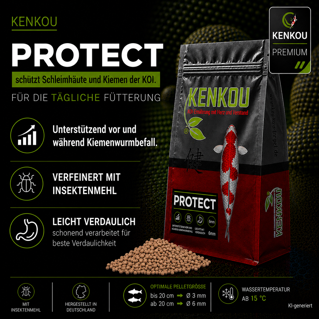 KENKOU Protect Koifutter zum Schutz der Kiemen und Schleimhäute 3 mm