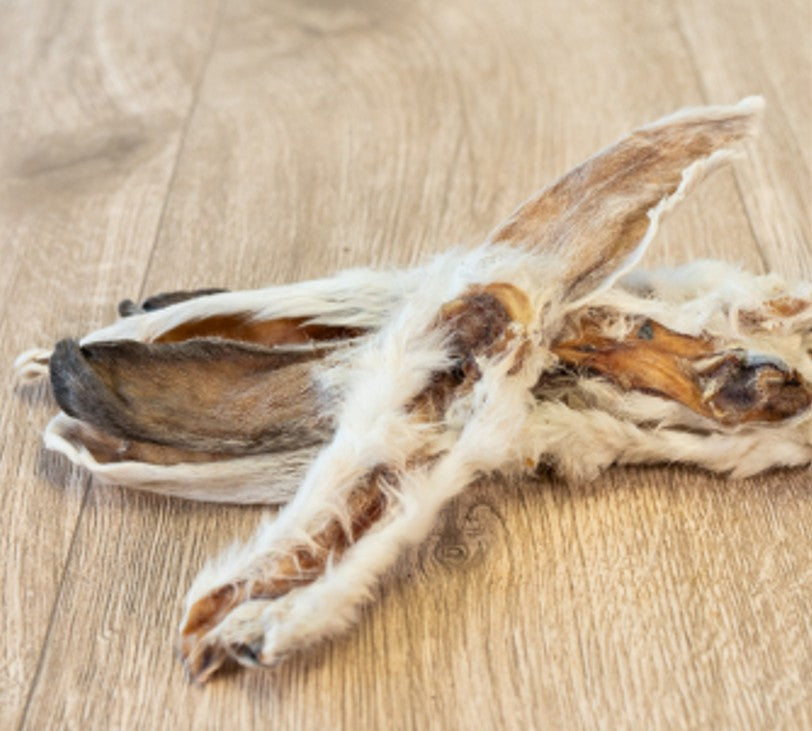 Kaninchenohren mit Fell, Kauartikel für Hunde