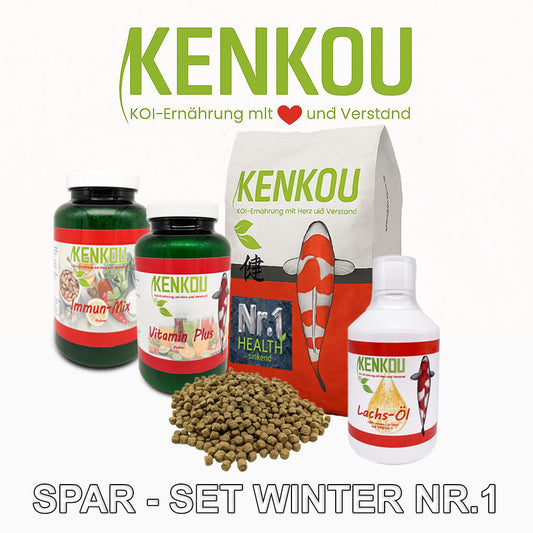 Koifutter Spar-Set -Winter Nr.1- Health, Vitamin Plus, Immun Mix, Lachs-Öl