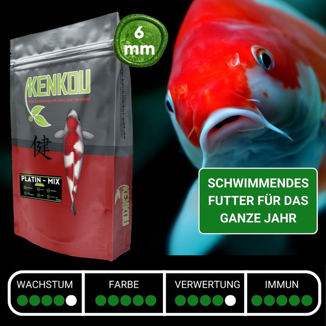 Koifutter Farbfutter , Ganzjahresfutter in 6mm Pellets, Premiumfutter