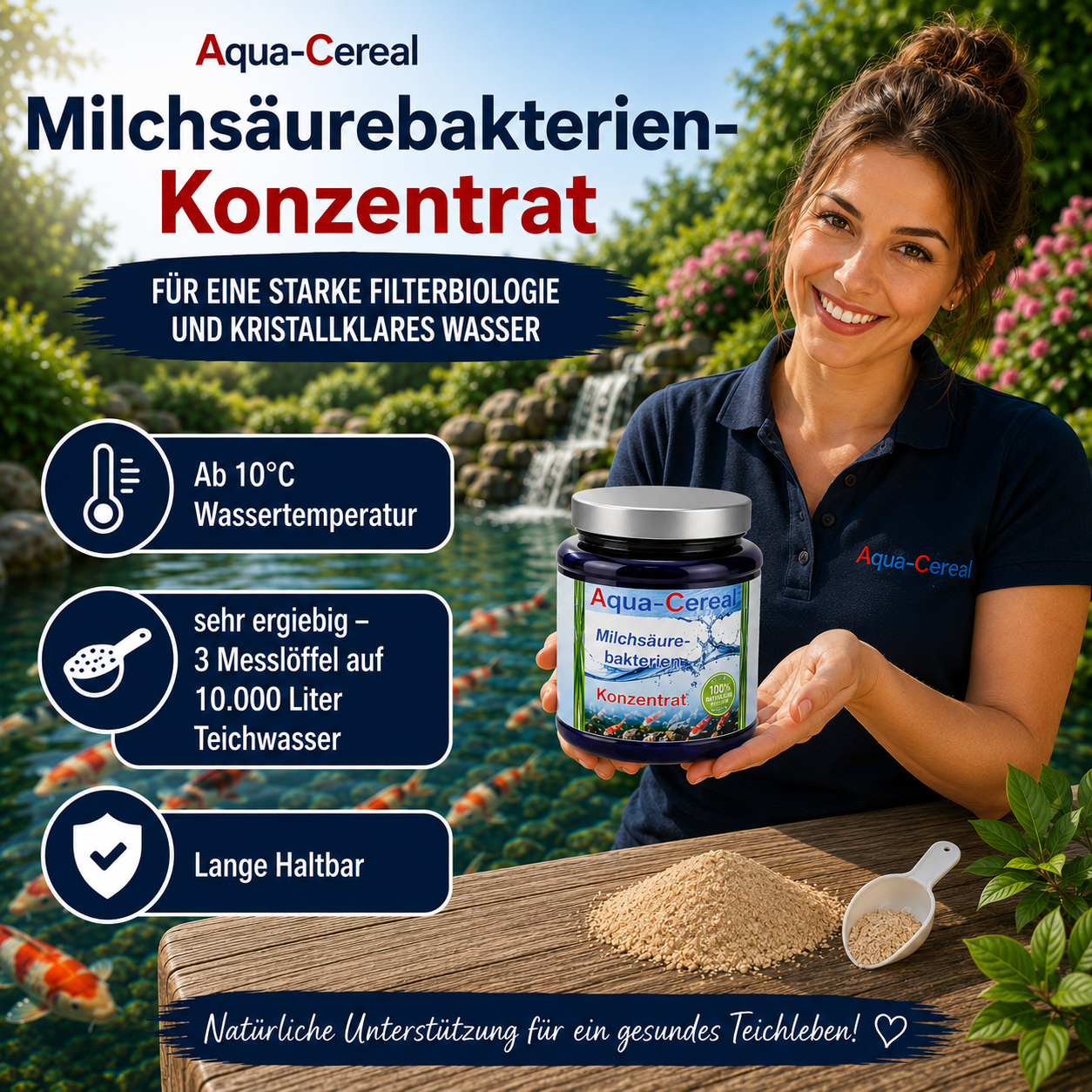 Milchsäurebakterien Konzentrat ab 10 °C Wassertemperatur.
