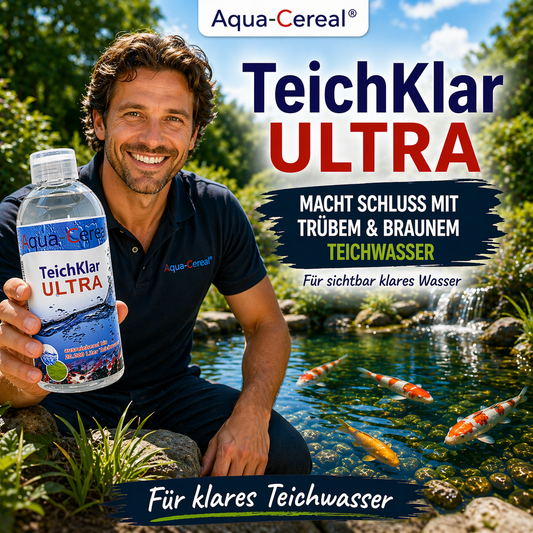 Teichklar Ultra gegen braunes Teichwasser
