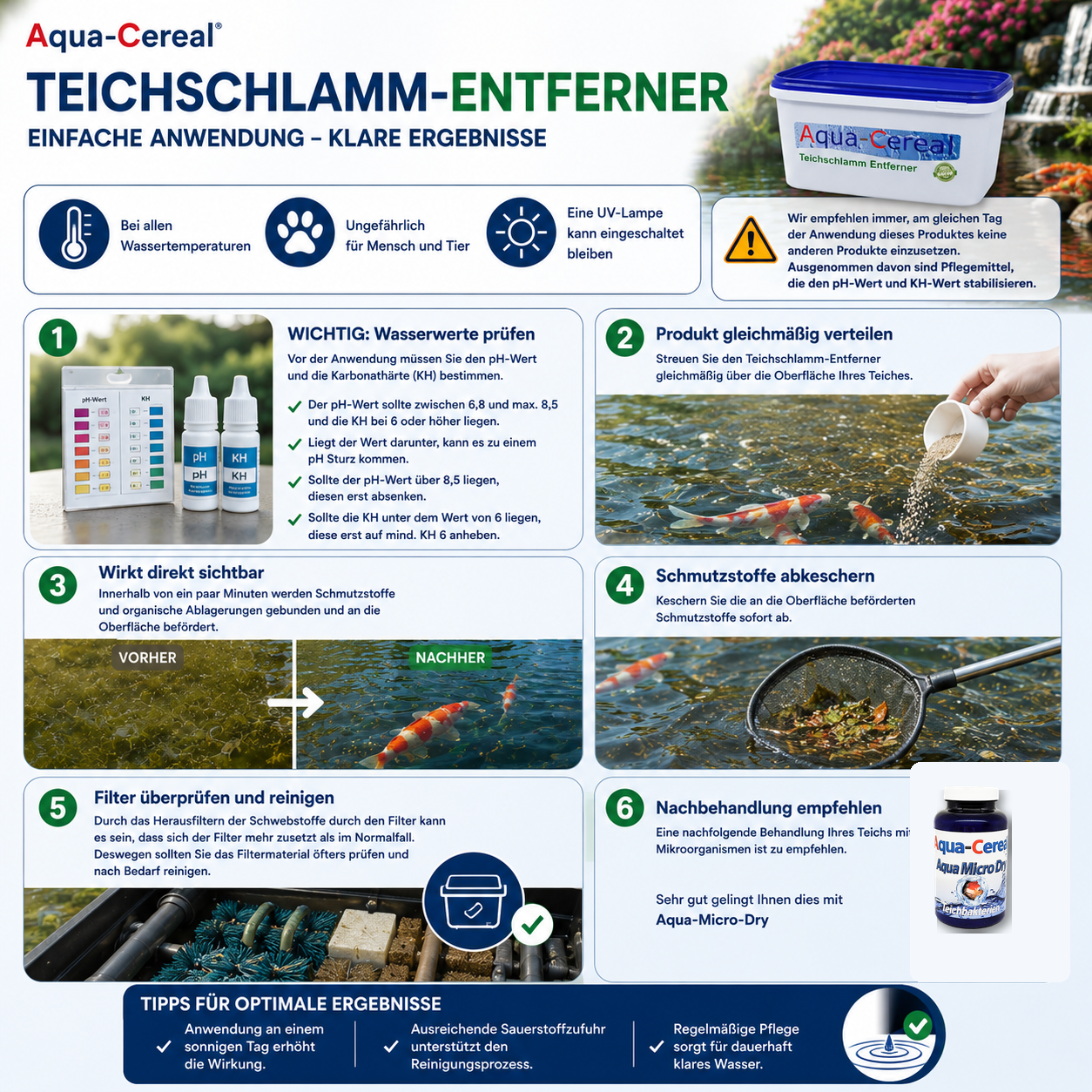 Teichschlamm-Entferner ausführliche Anleitung.