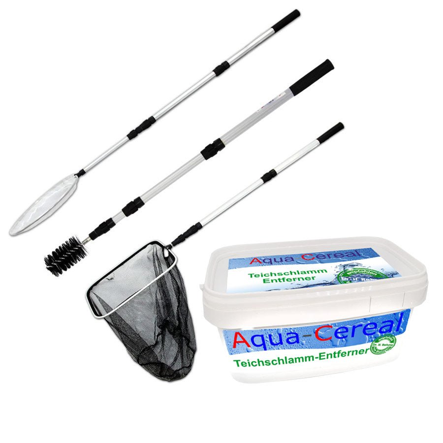 „Aqua-Ceral® Teichschlamm Entferner im Bundle mit unserem Kescher“ - Teichpflege - Niederrhein-Koi