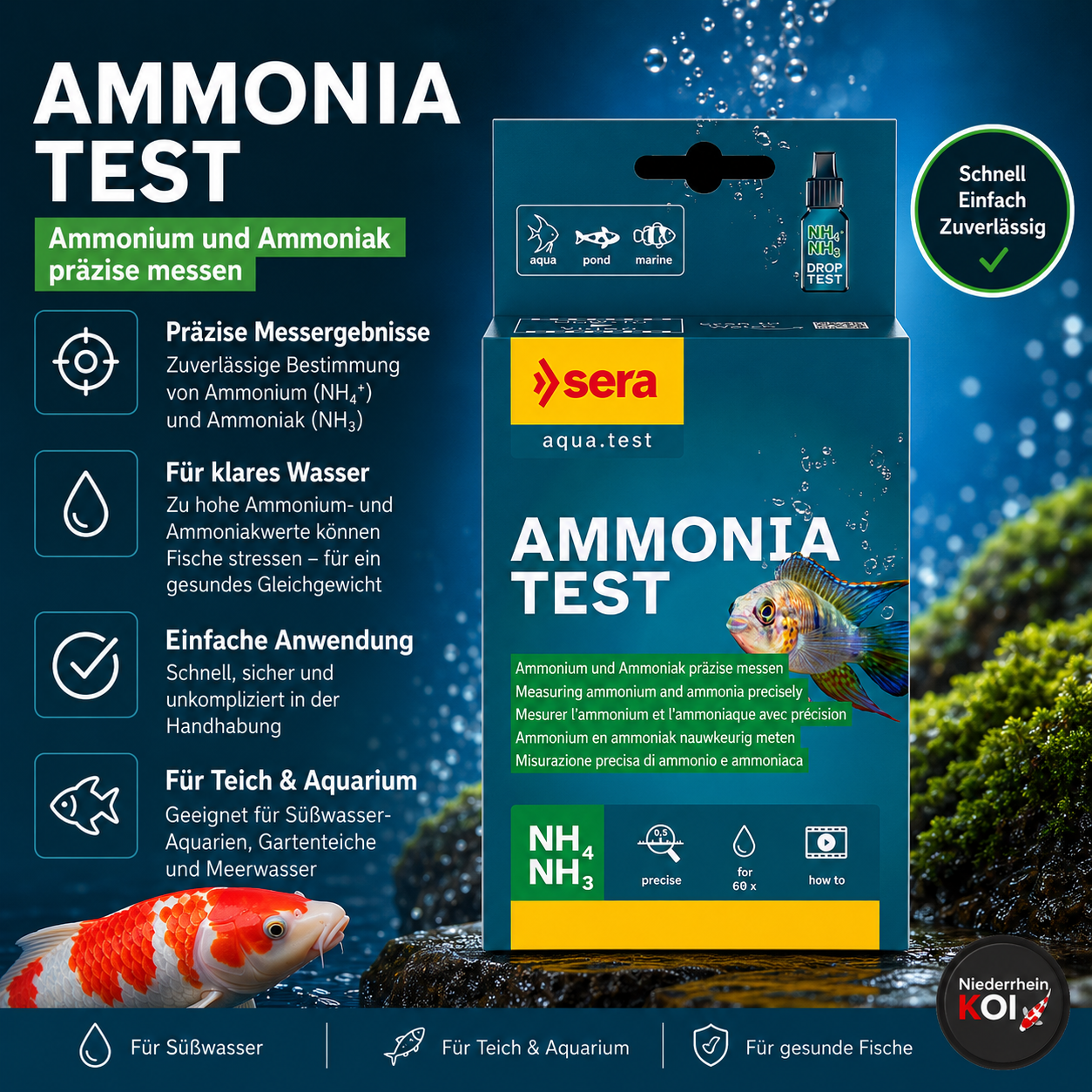 sera Ammonium Ammoniak Test für Teich