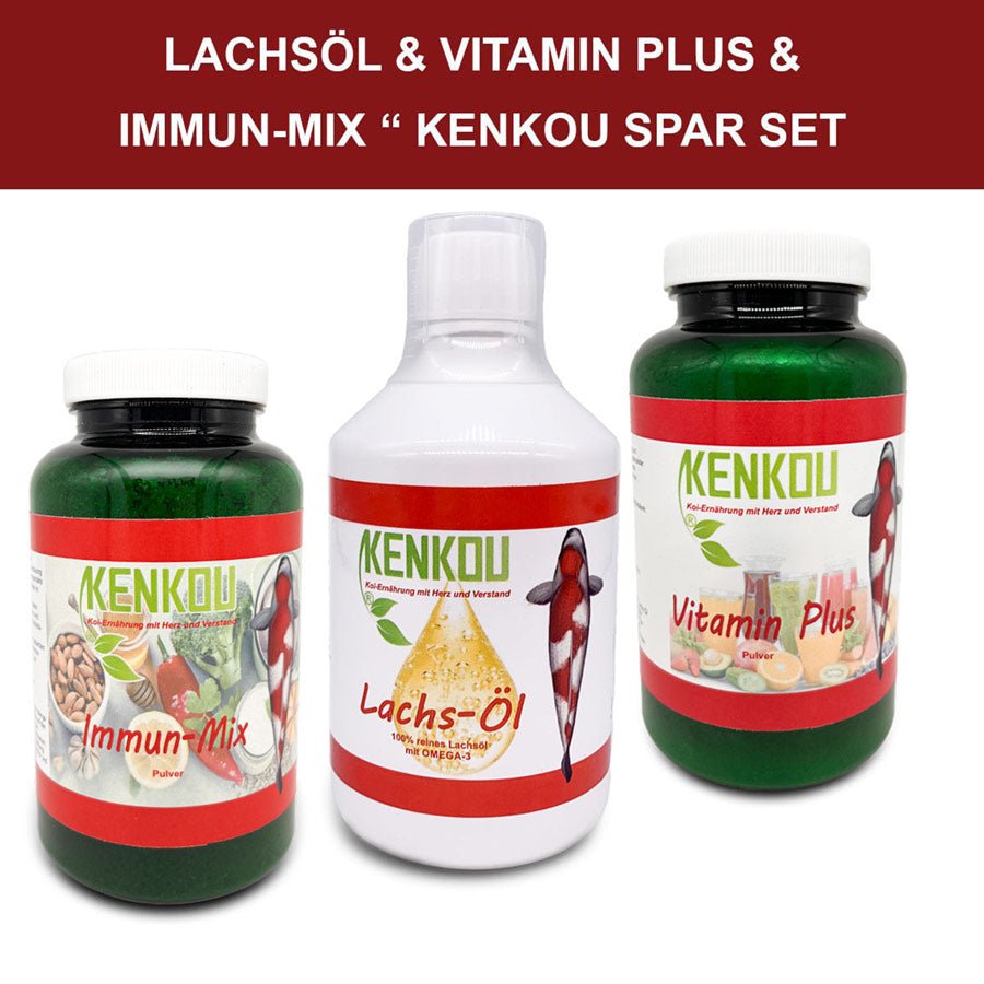 SPAR SET - Lachsöl & Vitamin Plus & Immun-Mix je 0,5l - Sparpaket - Niederrhein-Koi